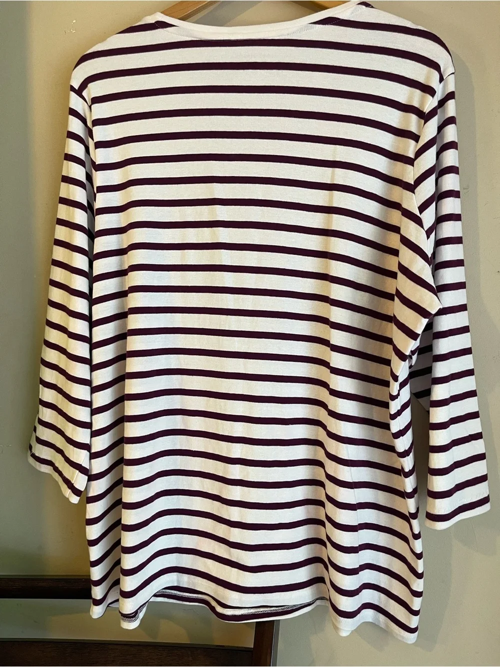 Lane Bryant Soft Striped 3/4 Sleeve Knit Tee Plus Size 22/24 - Picture 4 of 4